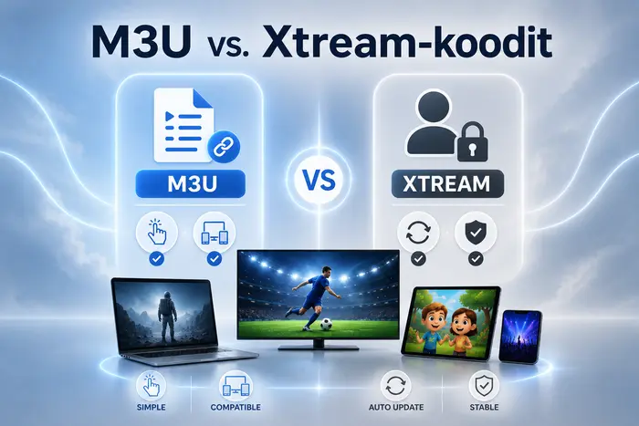 M3U vs. Xtream-koodit