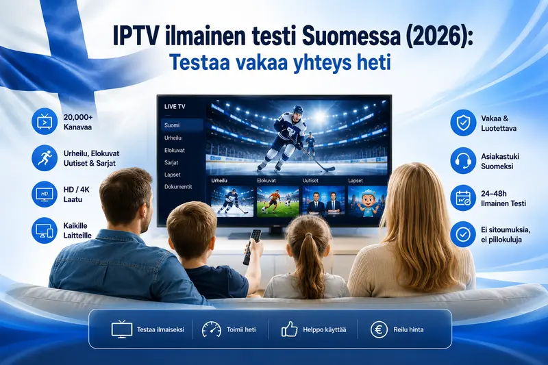 IPTV ilmainen testi Suomessa (2026) Testaa vakaa yhteys heti