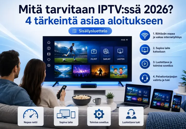 Mitä tarvitaan IPTVssä 2026