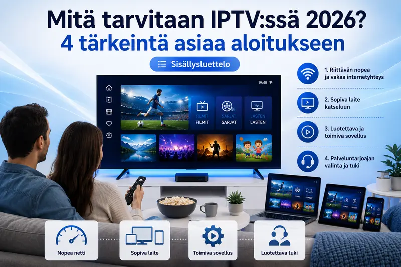 Mitä tarvitaan IPTVssä 2026